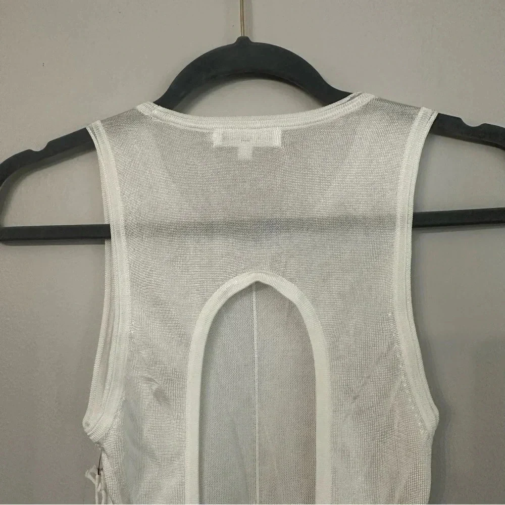 Good American Extreme Sheer Thong Bodysuit in White Sz 0 XS NWT